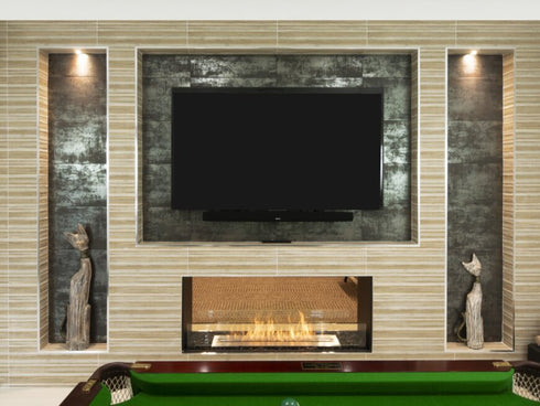 Ecosmart Fire Flex 68DB Double Sided Fireplace Insert - Black Finish / Black Burner - ESF.FX.68DB.B